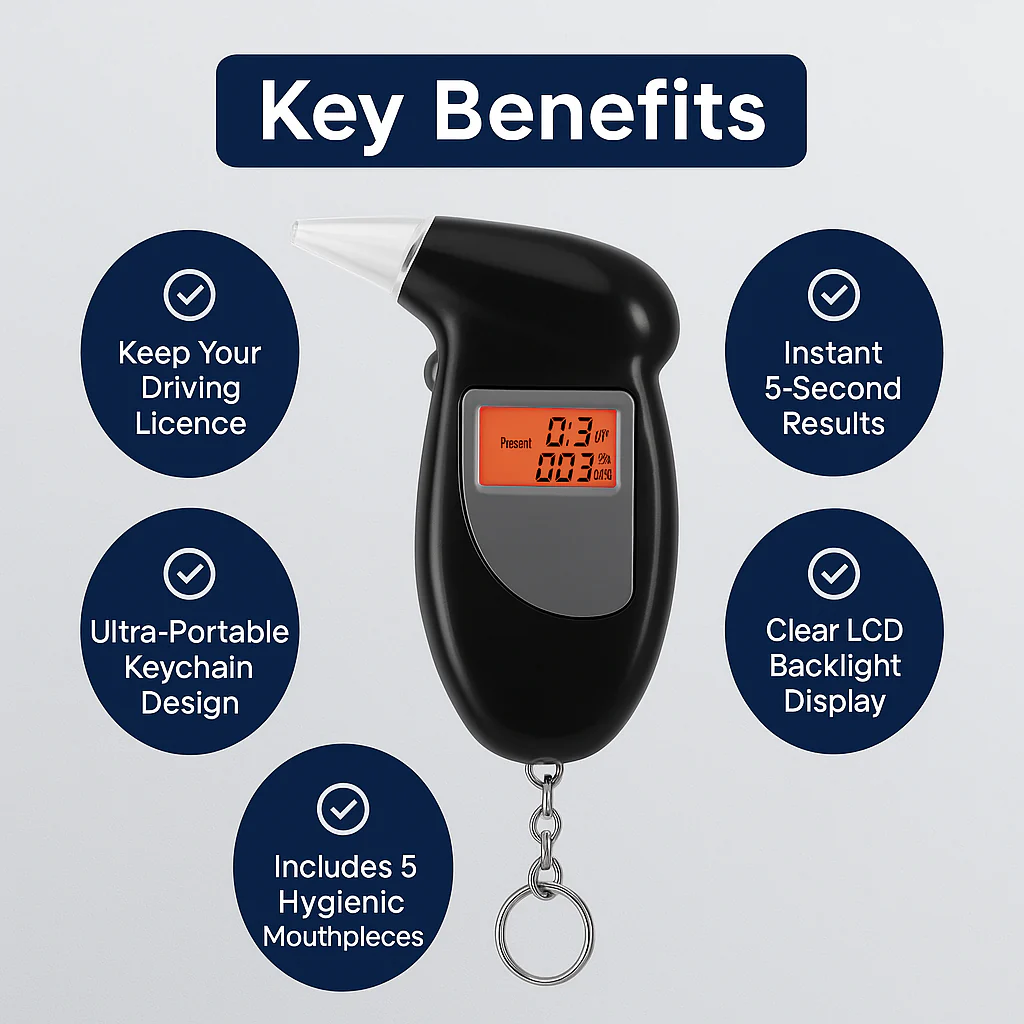 Portable Keychain Alcohol Breathalyser